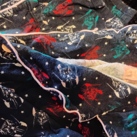 Star Wars Women's Navy Blue Pajama Top with Red & Teal Accents - Picture 4 of 6